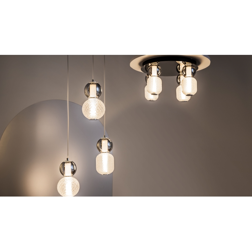 Maytoni MOD273CL-L60CH3K - LED lubinis šviestuvas DROP 4xLED/15W/230V diametras 43 cm blizgus chromas