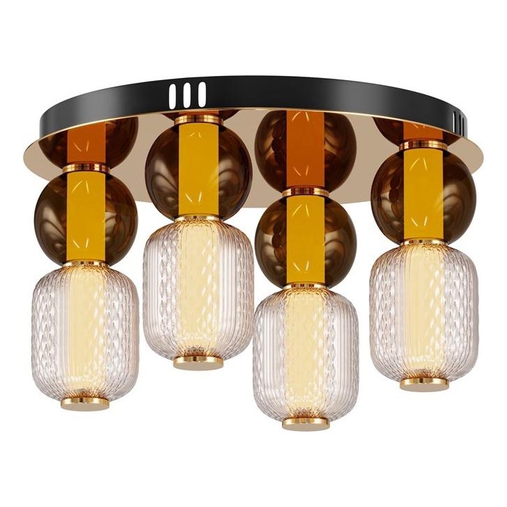 Maytoni MOD273CL-L60G3K - LED lubinis šviestuvas DROP 4xLED/15W/230V diametras 43 cm auksas