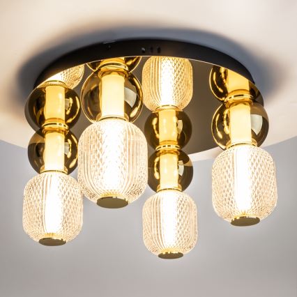 Maytoni MOD273CL-L60G3K - LED lubinis šviestuvas DROP 4xLED/15W/230V diametras 43 cm auksas