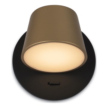 Maytoni MOD421WL-L6BBS3K - LED sieninis šviestuvas PIXEL 7W/230V 3000K auksas/juoda