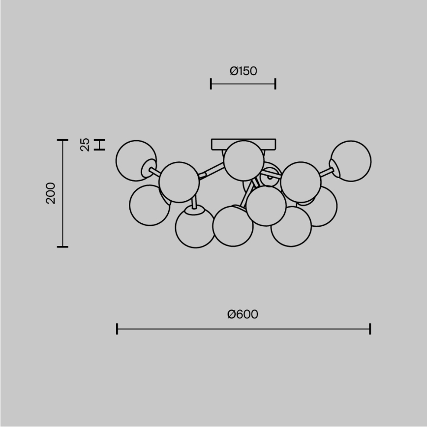 Maytoni MOD545CL-12BS - Lubinis šviestuvas DALLAS 12xG9/28W/230V auksinis