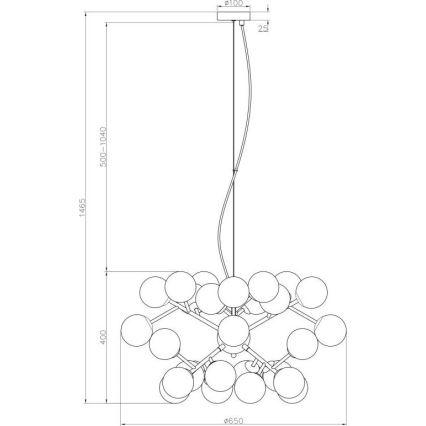 Maytoni MOD545PL-24B - Pakabinamas sietynas DALLAS 24xG9/28W/230V juoda