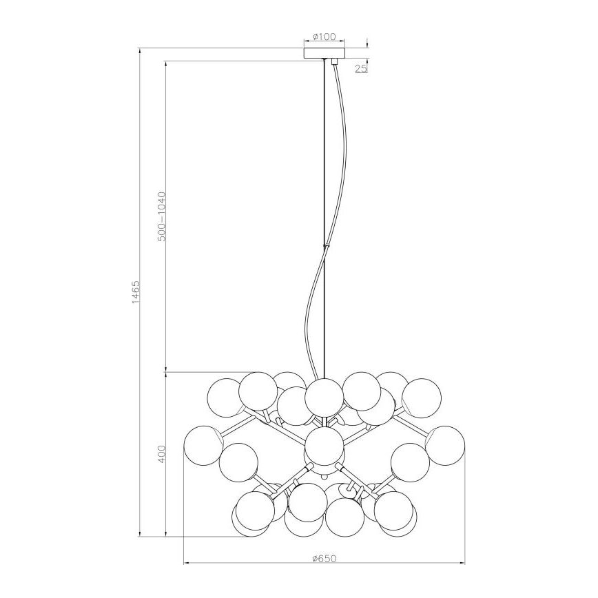 Maytoni MOD545PL-24B - Pakabinamas sietynas DALLAS 24xG9/28W/230V juoda