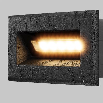 Maytoni O045SL-L3B3K - LED Įmontuojamas lauko šviestuvas BOSCA LED/3W/230V 3000K IP65 juoda