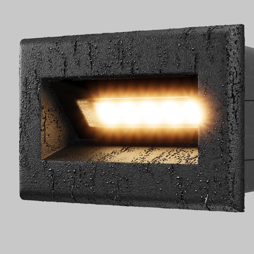 Maytoni O045SL-L3B3K - LED Įmontuojamas lauko šviestuvas BOSCA LED/3W/230V 3000K IP65 juoda
