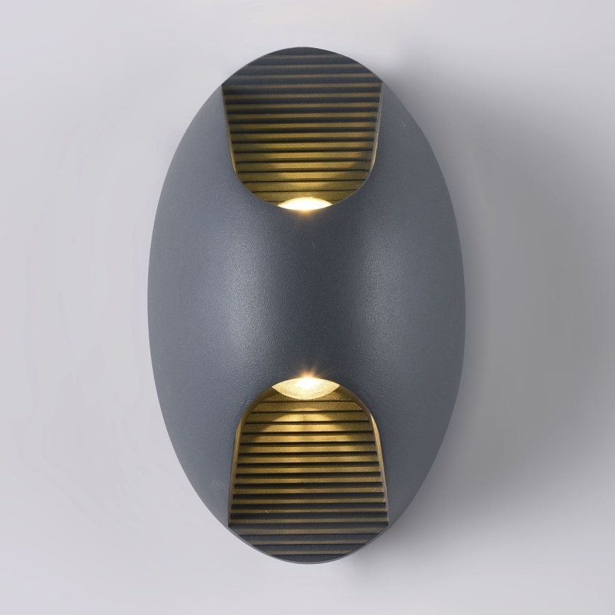 Maytoni O594WL-L6GR - LED sieninis lauko šviestuvas TIMES SQUARE LED/6W/230V IP65 antracitas