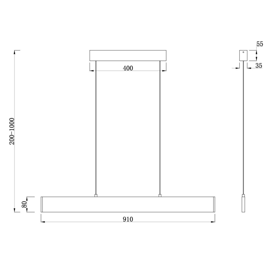 Maytoni P010PL-L23B4K - LED Pakabinamas sietynas STEP LED/23W/230V 4000K 91 cm juoda