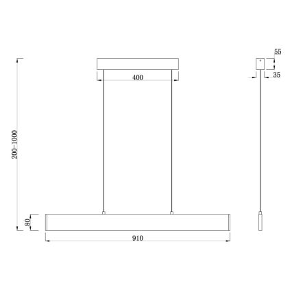 Maytoni P010PL-L23G3K - LED Pakabinamas sietynas STEP LED/23W/230V 3000K 91 cm auksas