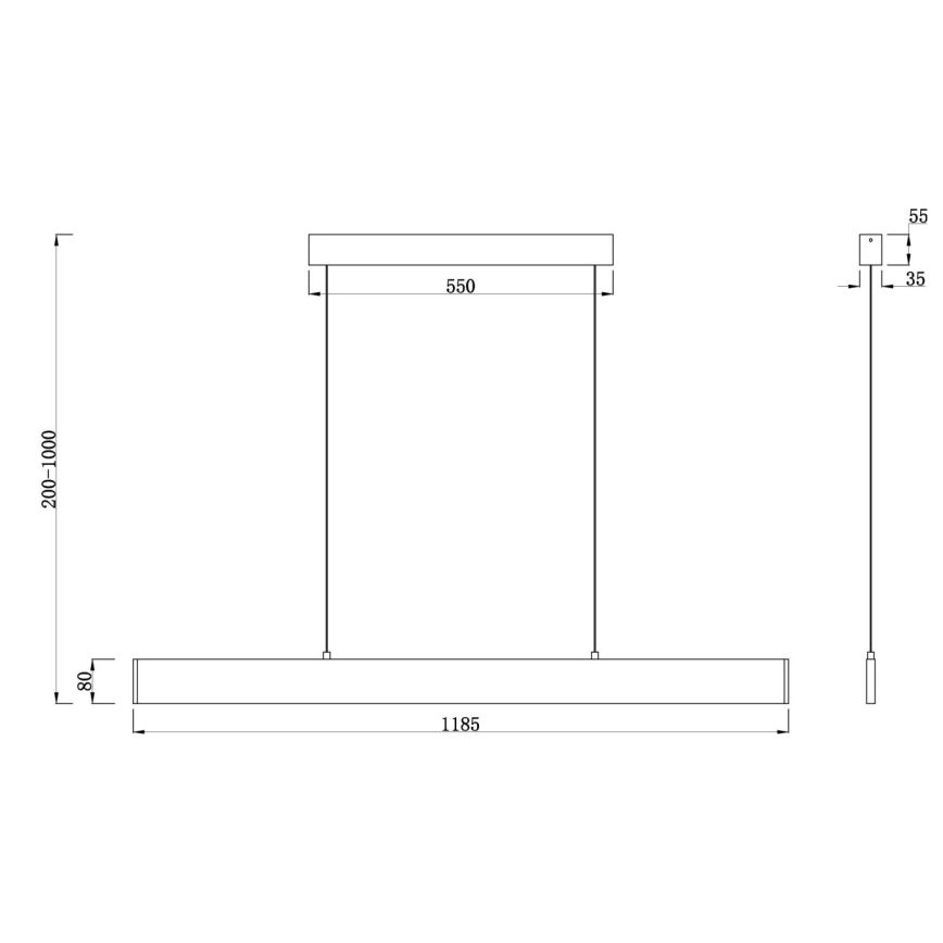 Maytoni P010PL-L30B4K - LED Pakabinamas sietynas STEP LED/30W/230V 4000K 118,5 cm juoda