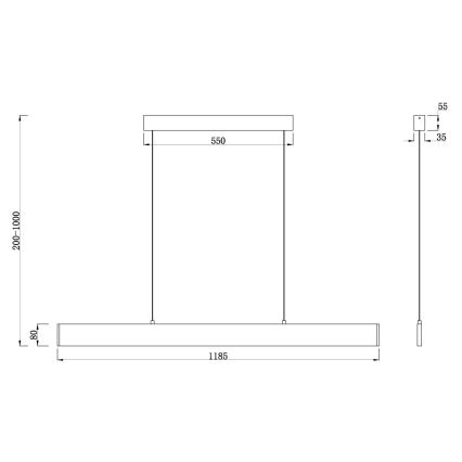 Maytoni P010PL-L30W4K - LED Pakabinamas sietynas STEP LED/30W/230V 4000K 118,5 cm balta