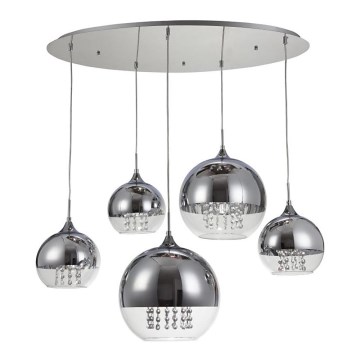 Maytoni P140-PL-170-5-N - Pakabinamas sietynas FERMI 5xE27/60W/230V blizgus chromas