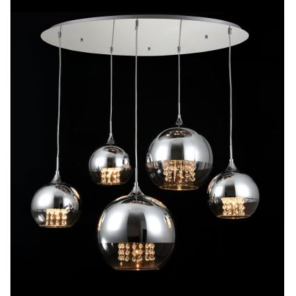 Maytoni P140-PL-170-5-N - Pakabinamas sietynas FERMI 5xE27/60W/230V blizgus chromas