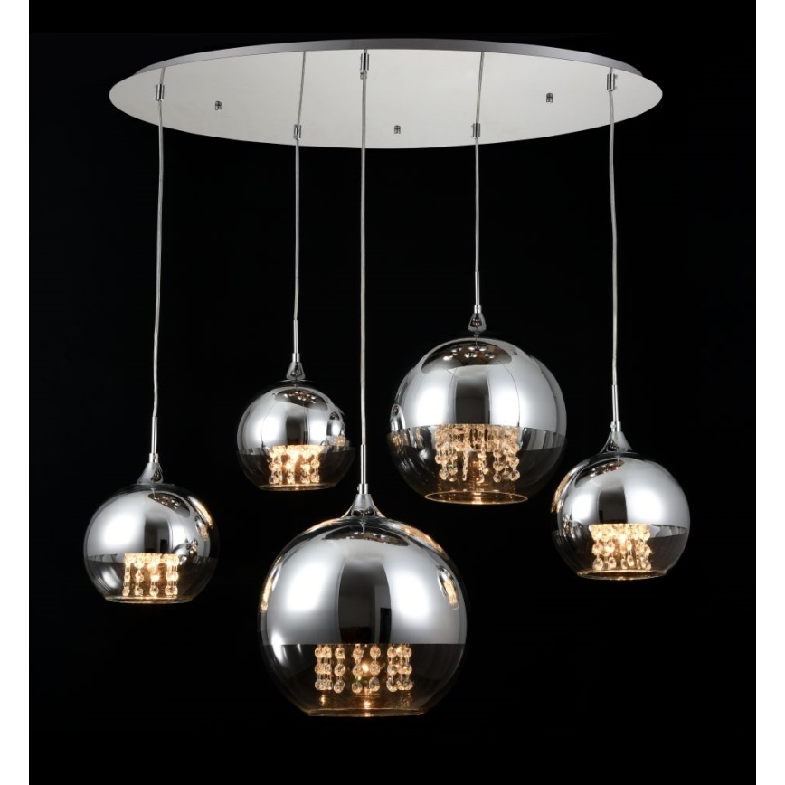 Maytoni P140-PL-170-5-N - Pakabinamas sietynas FERMI 5xE27/60W/230V blizgus chromas
