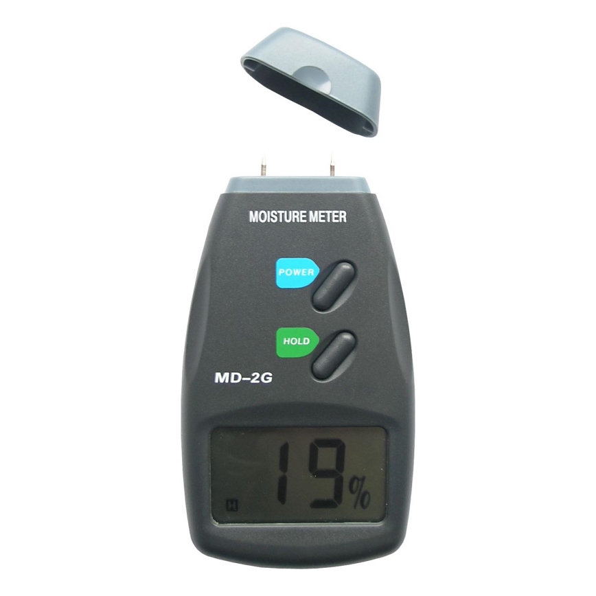 Medienos drėgmės matuoklis su LCD ekranu 9V