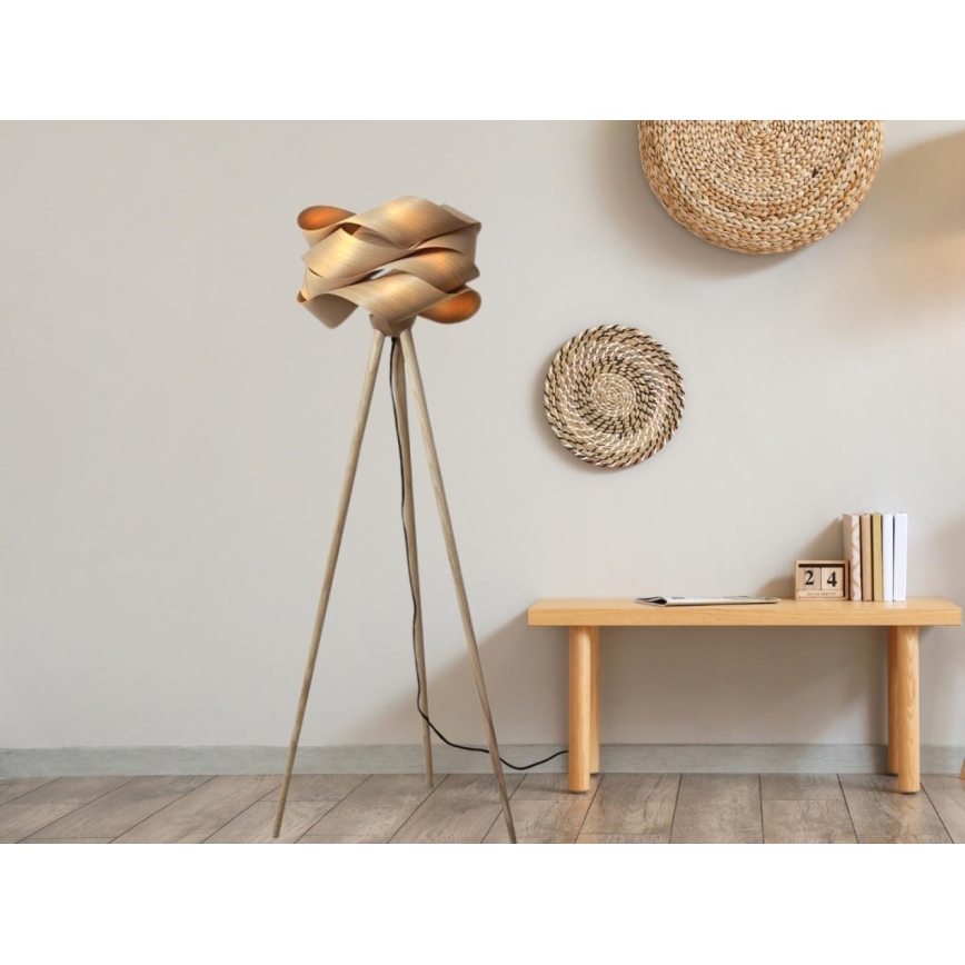 Medinė grindinė lempa 1xE27/60W/230V masyvas/faneruotė/uosis