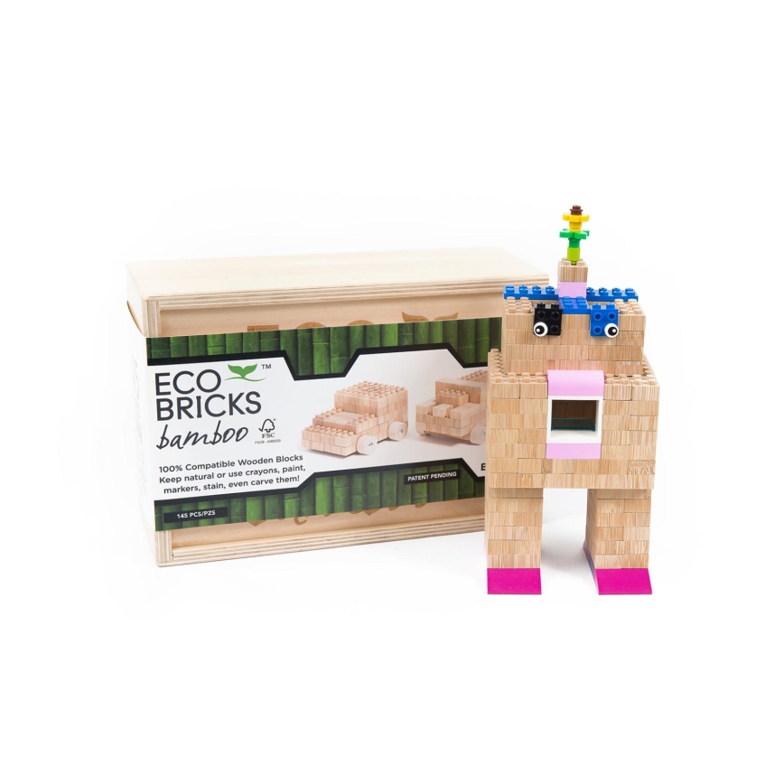 Medinis ECO BRICKS statybos rinkinys – 145 vnt.