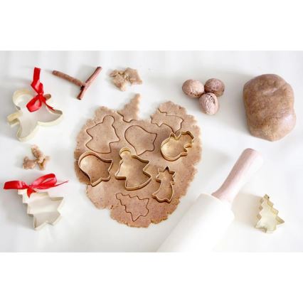 Medinis kočėlas su silikonu TORO, 43 cm, kreminis