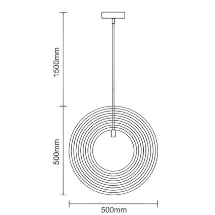 Medinis pakabinamas šviestuvas ant laido 1xE27/60W/230V, skersmuo 50 cm, masyvas/faneruotė/kaučiukmedis