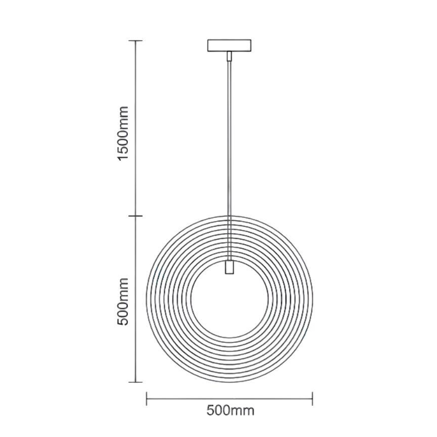 Medinis pakabinamas šviestuvas ant laido 1xE27/60W/230V, skersmuo 50 cm, masyvas/faneruotė/kaučiukmedis