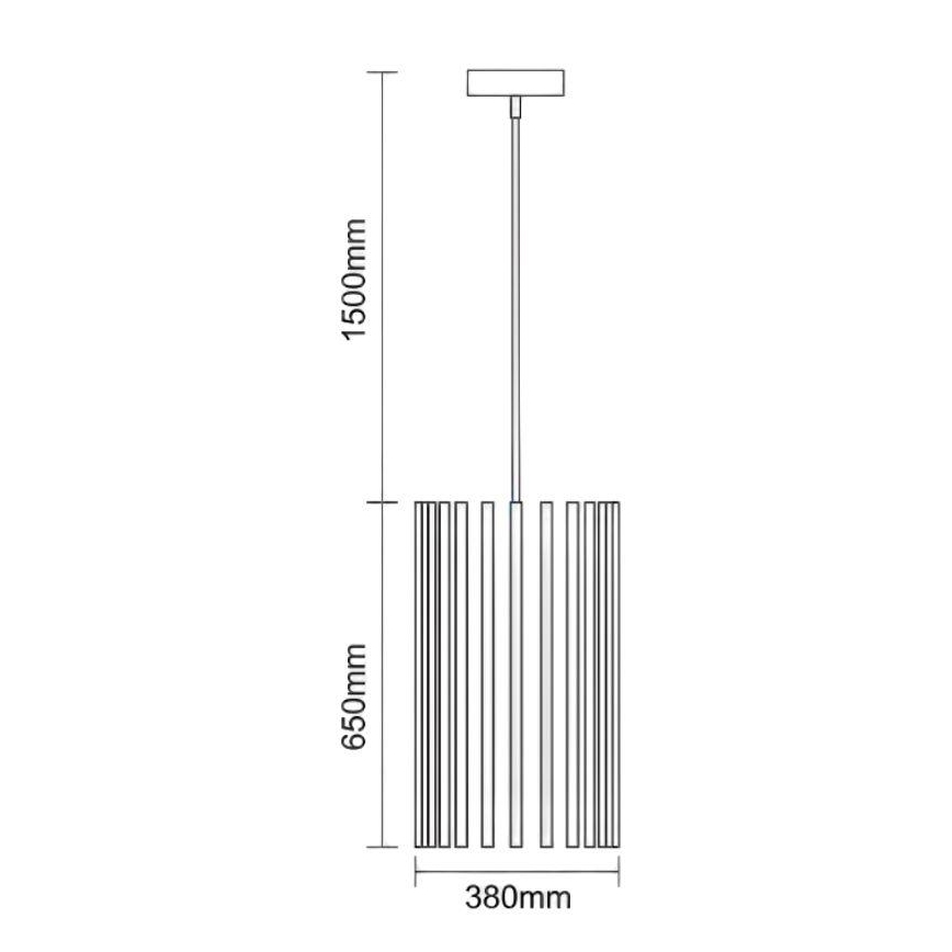 Medinis pakabinamas šviestuvas su laidu 1xE27/60W/230V Ø 38 cm masyvi mediena/uosis/kaučiukmedis
