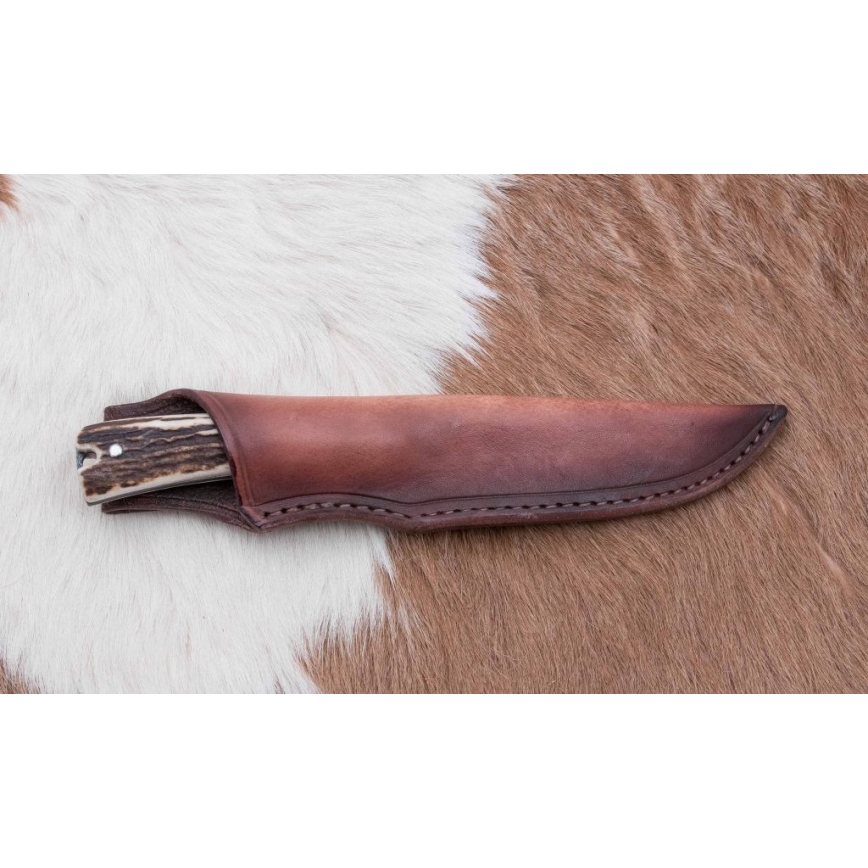 Medžioklinis užbaigimo peilis 12 cm elnio ragas