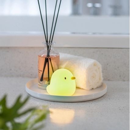 MegaLight - LED RGB Įkraunamas vaikiškas jutiklinė vonios lempa SWIMMY DUCK LED/5V IP67