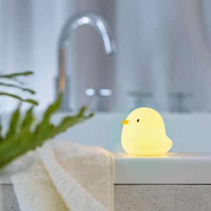 MegaLight - LED RGB Įkraunamas vaikiškas jutiklinė vonios lempa SWIMMY DUCK LED/5V IP67