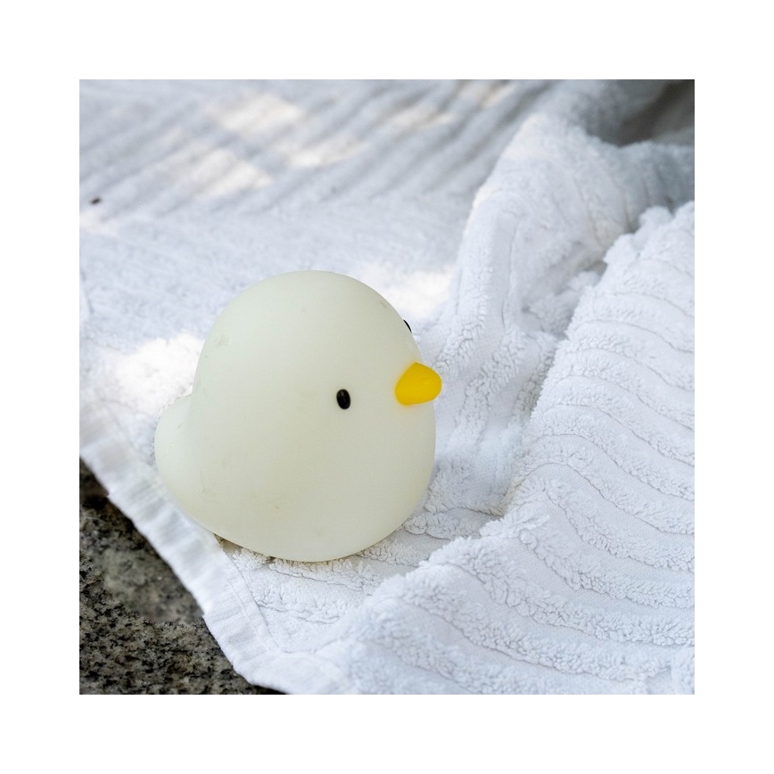 MegaLight - LED RGB Įkraunamas vaikiškas jutiklinė vonios lempa SWIMMY DUCK LED/5V IP67