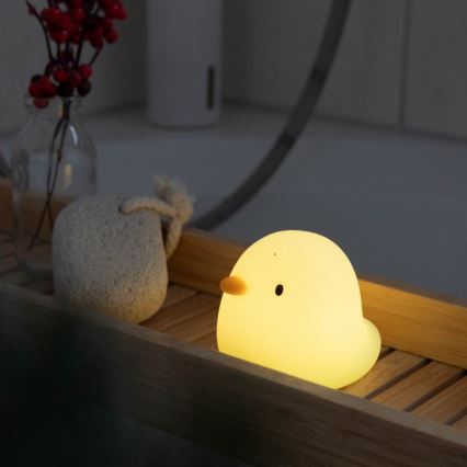 MegaLight - LED RGB Įkraunamas vaikiškas jutiklinė vonios lempa SWIMMY DUCK LED/5V IP67