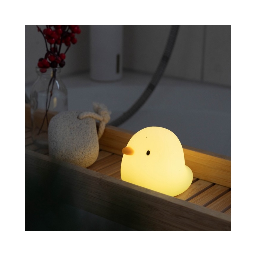 MegaLight - LED RGB Įkraunamas vaikiškas jutiklinė vonios lempa SWIMMY DUCK LED/5V IP67