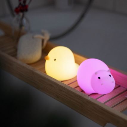 MegaLight - LED RGB Įkraunamas vaikiškas jutiklinė vonios lempa SWIMMY DUCK LED/5V IP67
