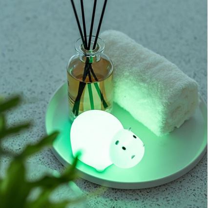 MegaLight - LED RGB Įkraunamas vaikiškas jutiklinė vonios lempa SWIMMY HIPPO LED/5V IP67