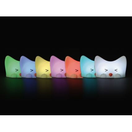 MegaLight - LED RGB Pritemdoma įkraunama vaikiška jutiklinė lempa CATTY CAT LED/5V