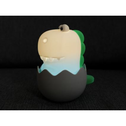 MegaLight - LED RGB Pritemdoma įkraunama vaikiška jutiklinė lempa DIGGY DINO LED/5V