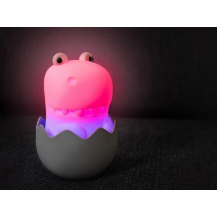 MegaLight - LED RGB Pritemdoma įkraunama vaikiška jutiklinė lempa DIGGY DINO LED/5V