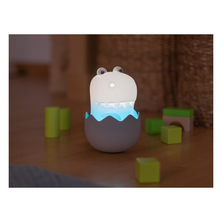 MegaLight - LED RGB Pritemdoma įkraunama vaikiška jutiklinė lempa DIGGY DINO LED/5V