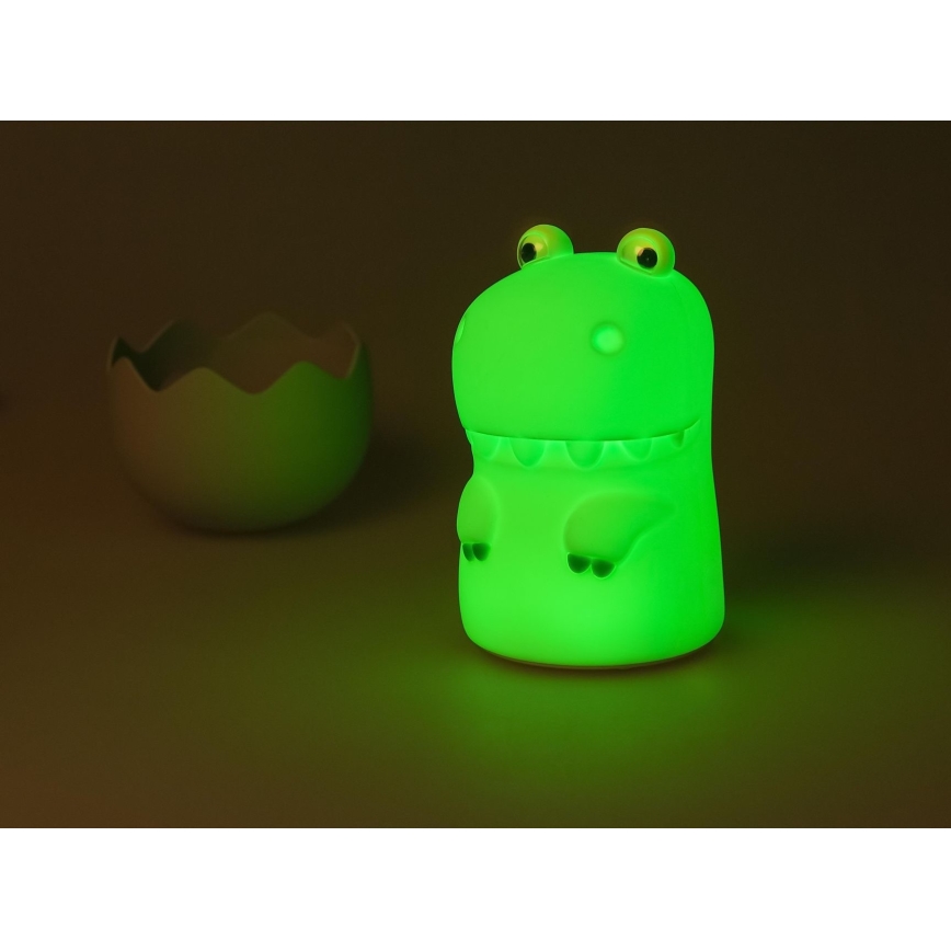 MegaLight - LED RGB Pritemdoma įkraunama vaikiška jutiklinė lempa DIGGY DINO LED/5V