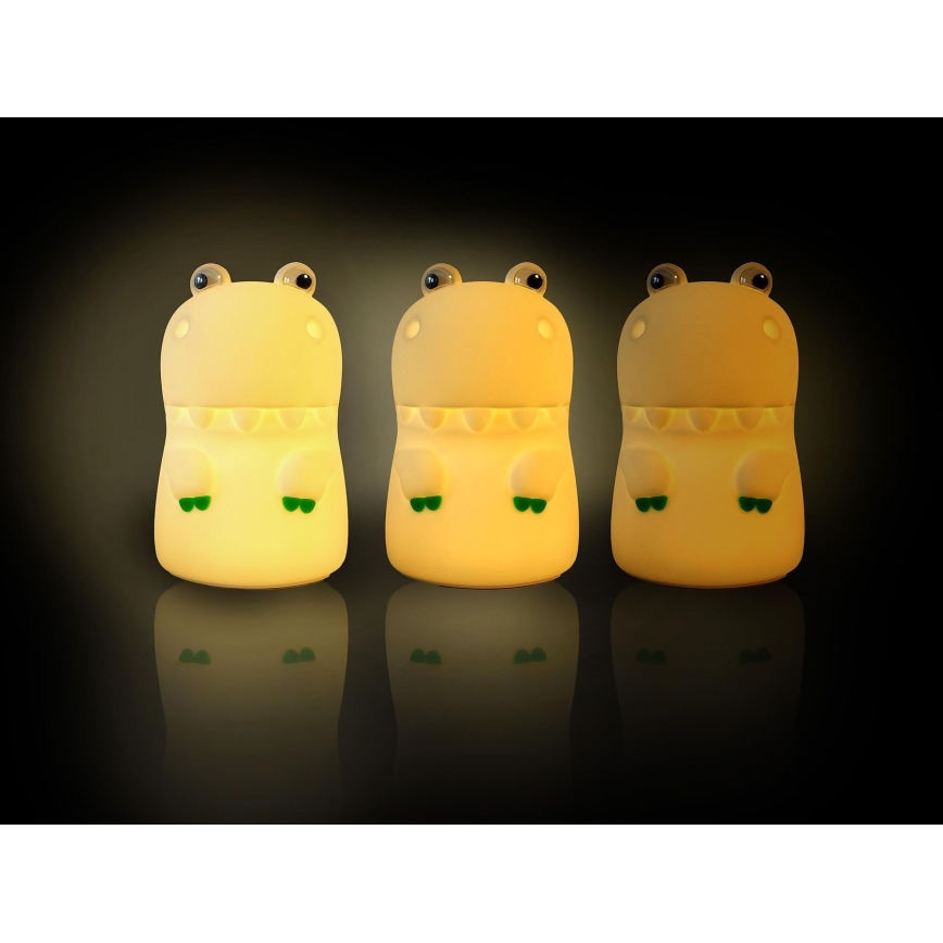 MegaLight - LED RGB Pritemdoma įkraunama vaikiška jutiklinė lempa DIGGY DINO LED/5V