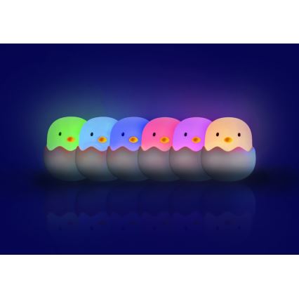 MegaLight - LED RGB Pritemdoma įkraunama vaikiška jutiklinė lempa EGGY EGG LED/5V