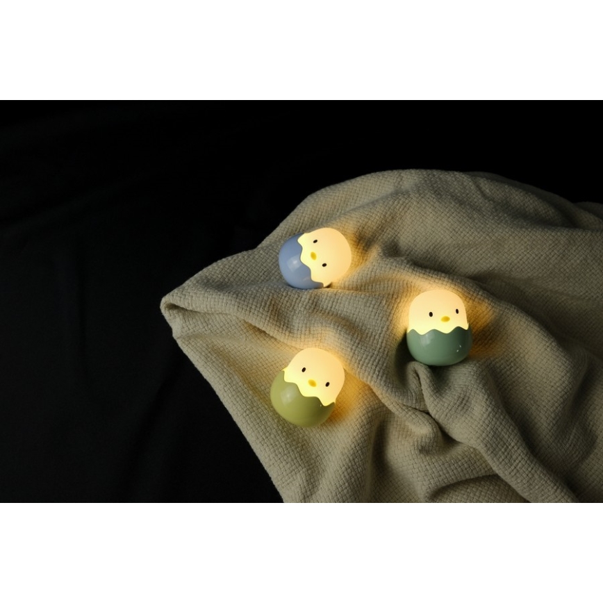 MegaLight - LED RGB Pritemdoma įkraunama vaikiška jutiklinė lempa EGGY EGG LED/5V