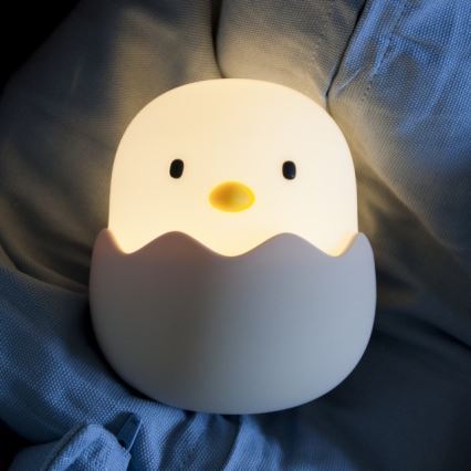 MegaLight - LED RGB Pritemdoma įkraunama vaikiška jutiklinė lempa EGGY EGG LED/5V