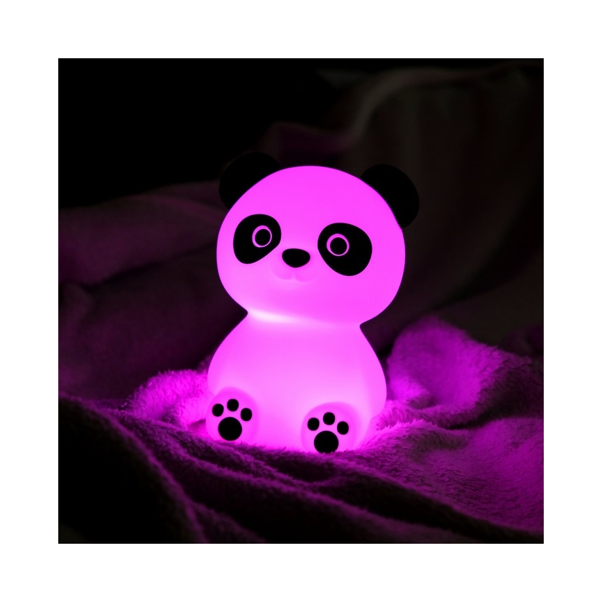 MegaLight - LED RGB Pritemdoma įkraunama vaikiška jutiklinė lempa PADDY PANDA LED/5V