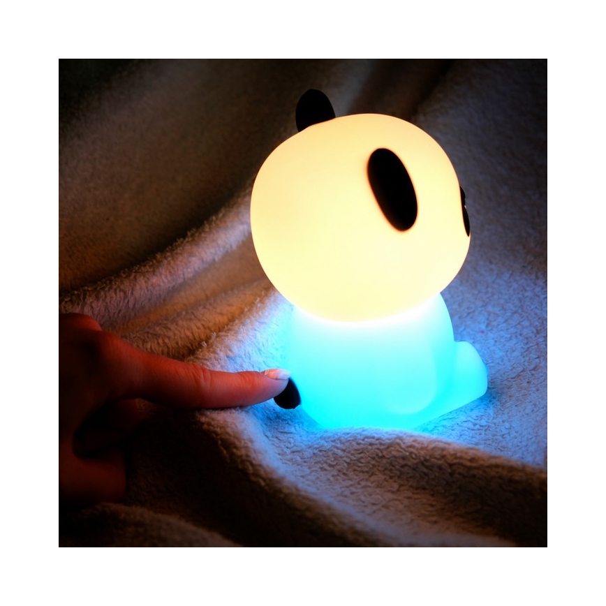 MegaLight - LED RGB Pritemdoma įkraunama vaikiška jutiklinė lempa PADDY PANDA LED/5V