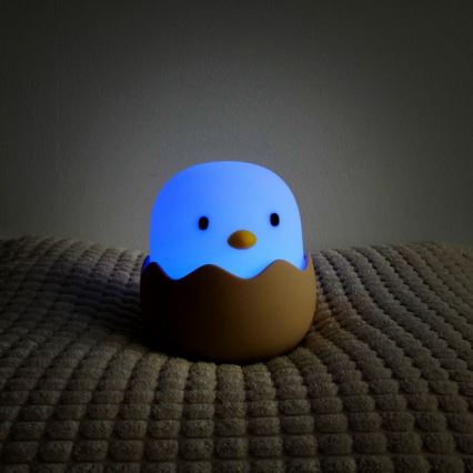 MegaLight - LED RGB reguliuojama įkraunama vaikiška jutiklinė lempa EGGY EGG LED/5V