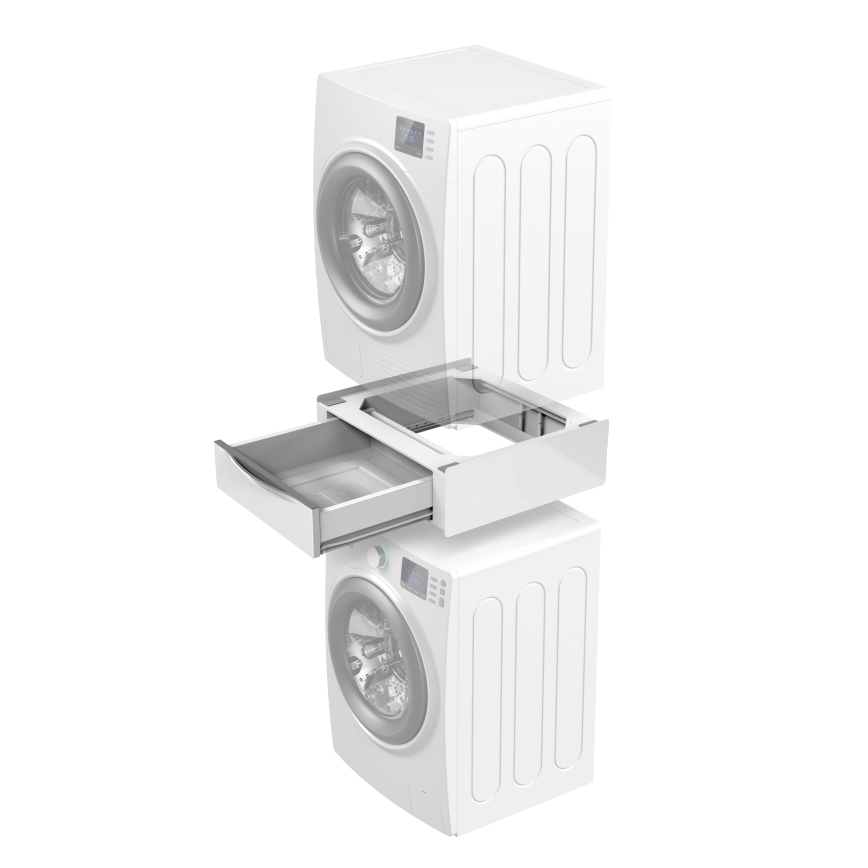 Meliconi 656112 - Tarpinė skalbimo mašinai ir džiovyklei su ištraukiamu 28 l talpos stalčiumi, balta