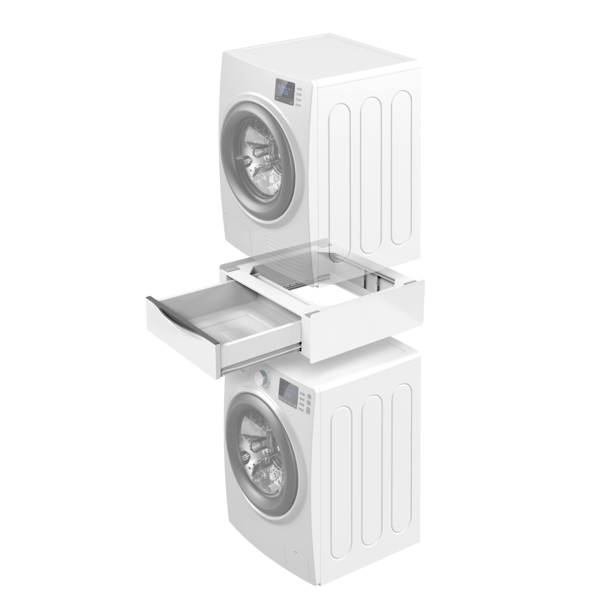 Meliconi 656112 - Tarpinė skalbimo mašinai ir džiovyklei su ištraukiamu 28 l talpos stalčiumi, balta