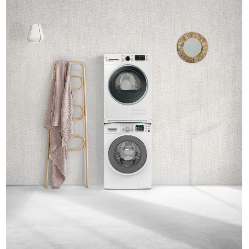 Meliconi 656113 - Pakyla skalbimo mašinai ir džiovyklai su ištraukiamu stalčiumi 70 cm balta