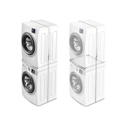 Meliconi 656113 - Pakyla skalbimo mašinai ir džiovyklai su ištraukiamu stalčiumi 70 cm balta