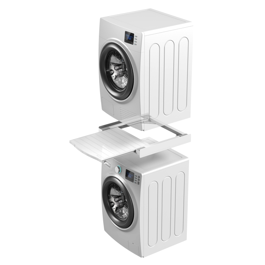 Meliconi 656113 - Pakyla skalbimo mašinai ir džiovyklai su ištraukiamu stalčiumi 70 cm balta