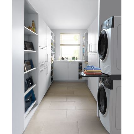 Meliconi 656136 – tarpinė, skirta skalbimo mašinai ir džiovyklei, su ištraukiamu stalčiumi, 60 cm, juoda